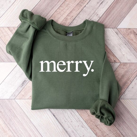 Christmas Sweatshirt, Merry Christmas Sweatshirt, Christmas Shirt for Women 141 - Picture 1 of 5